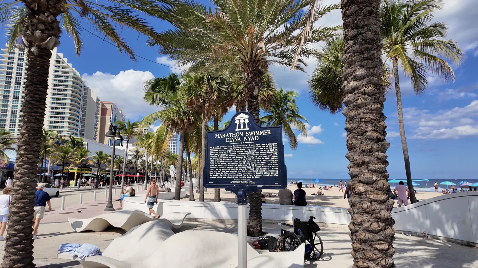 Placa de Diana Nyad y entorno del paseo — captura 2 del recorrido de Ricardo
