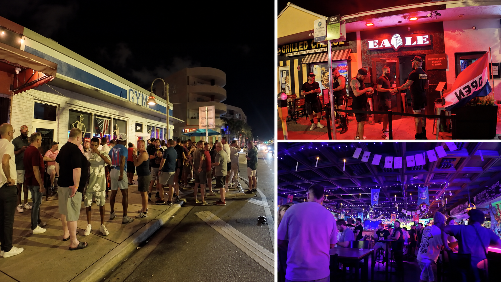 Escenas del recorrido nocturno por Wilton Manors