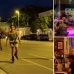 Wilton Manors un miércoles: patinadores en Wilton Drive, baile en Hunters y terraza de Pub on the Drive