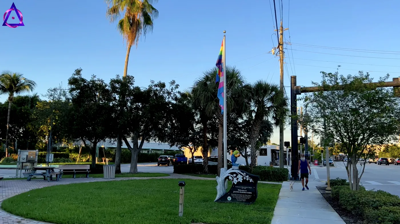 Banderas en Justin Flippen Park