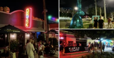 DrYnk, Thunderbunny y Eagle durante un sábado de noche en Wilton Manors